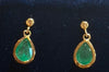 Gold Emerald Drop Earrings