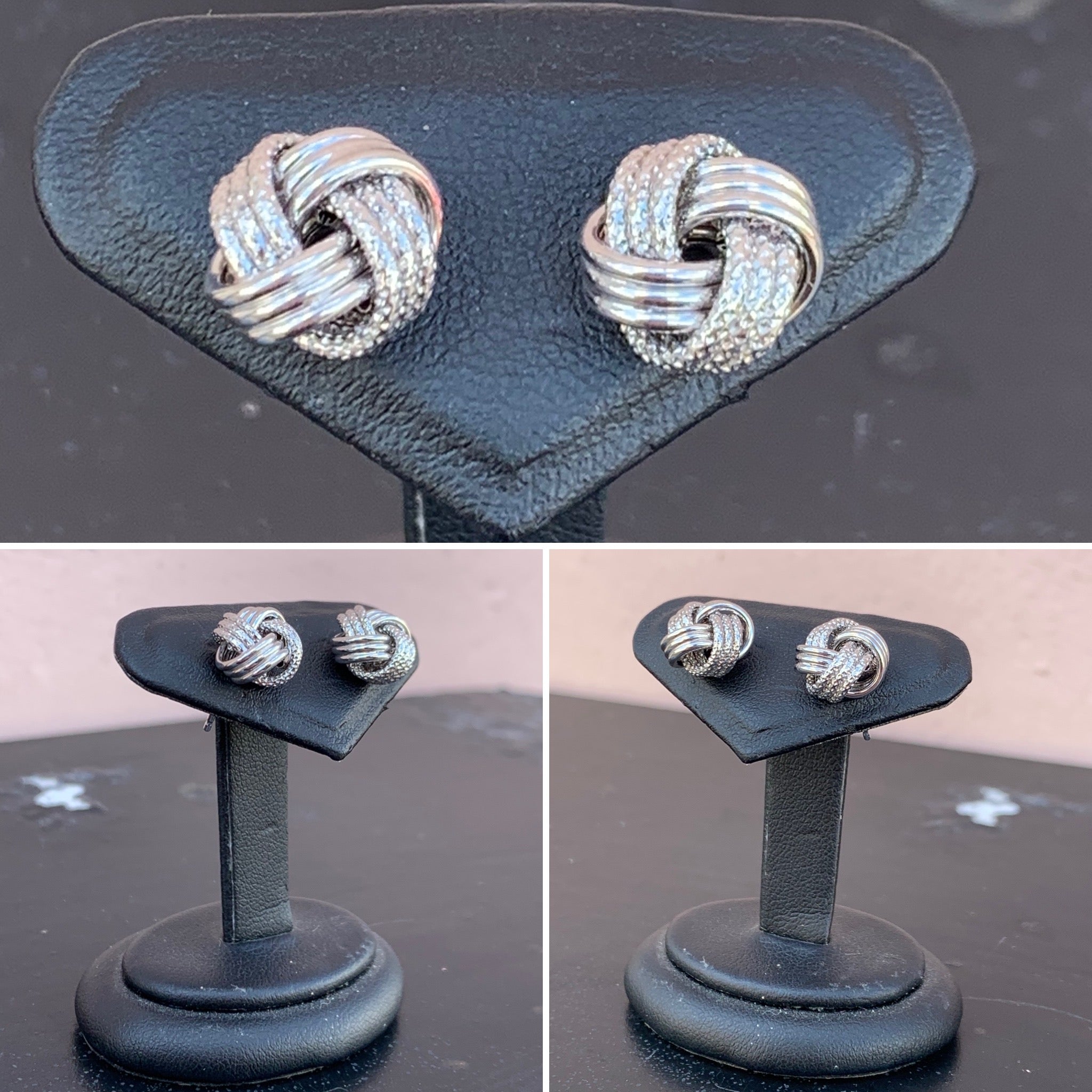 White Gold textured Knots