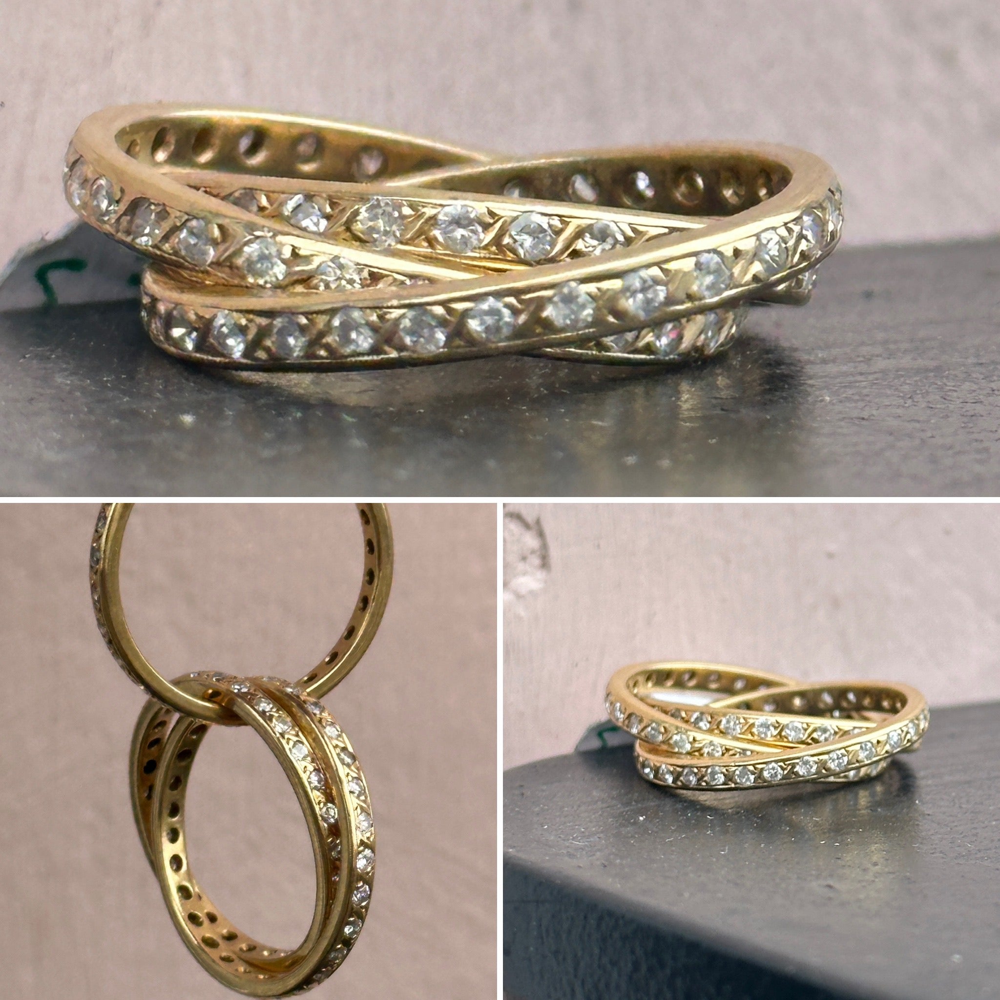 Russian Gold & Diamond Wedding Ring