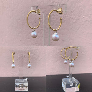 Gold & Pearl Hoop Earrings