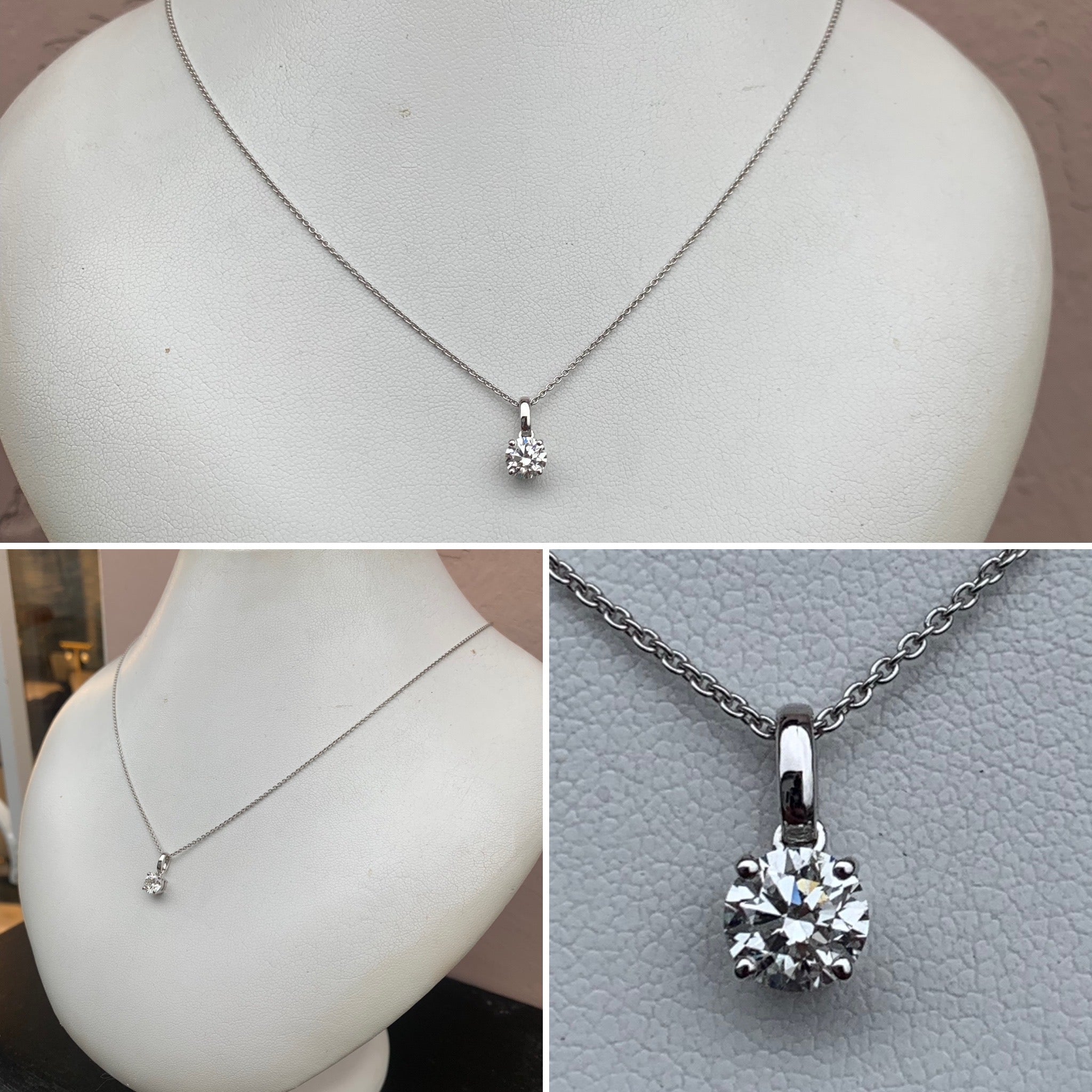 White Gold and Diamond Solitaire Pendant