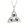 Silver Emerald Trinity Necklace