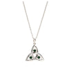 Silver Emerald Trinity Necklace