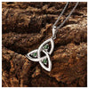 Silver Emerald Trinity Necklace