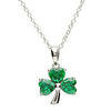 Silver Green Shamrock Pendant