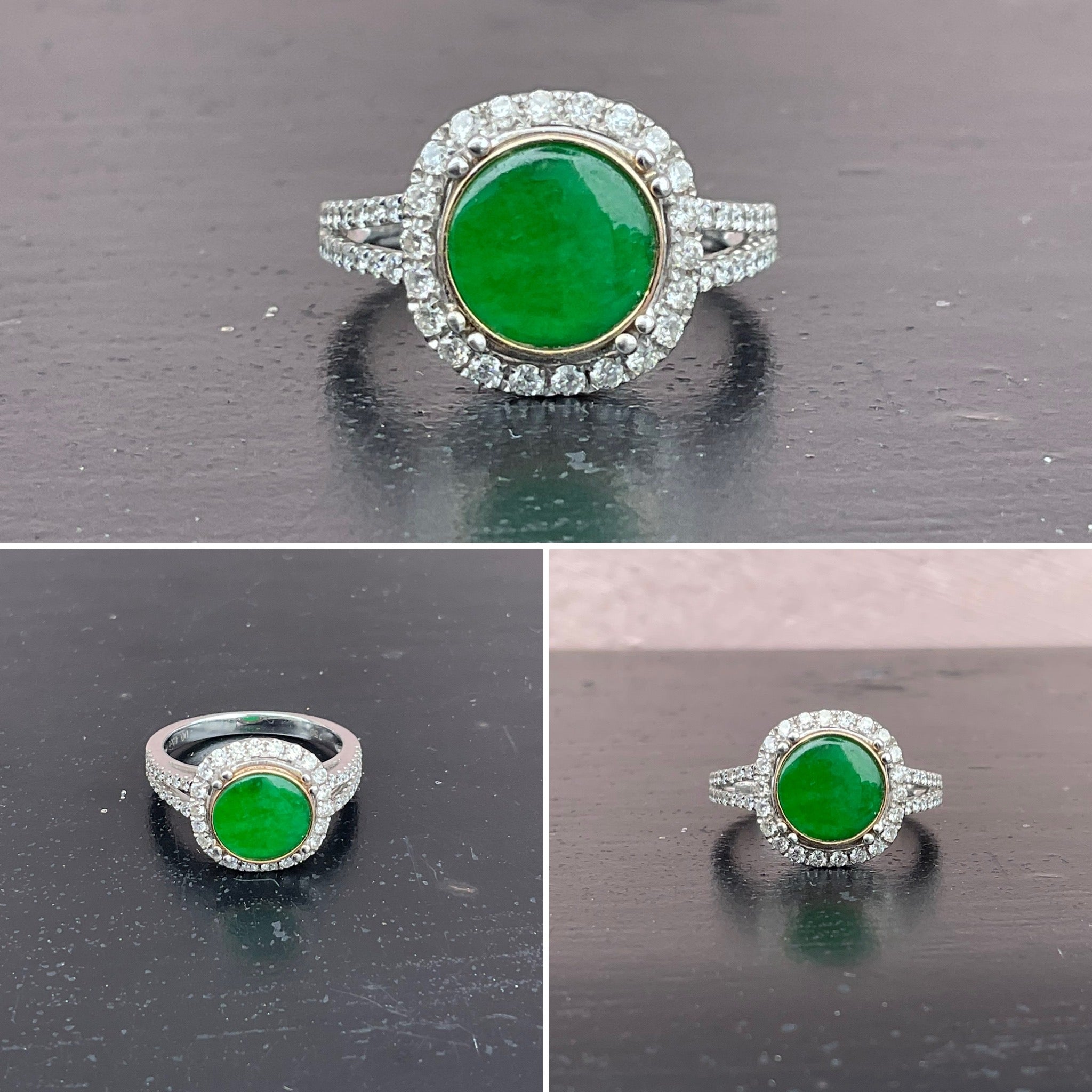Diamond and Jade Ring
