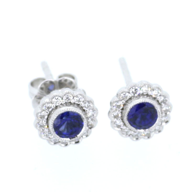 Sapphire and Diamond Milgraine Earrings