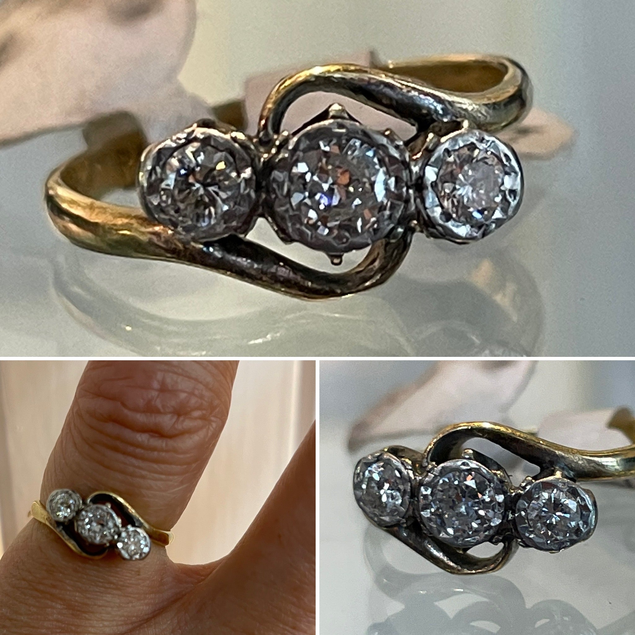 Vintage three stone on sale ring