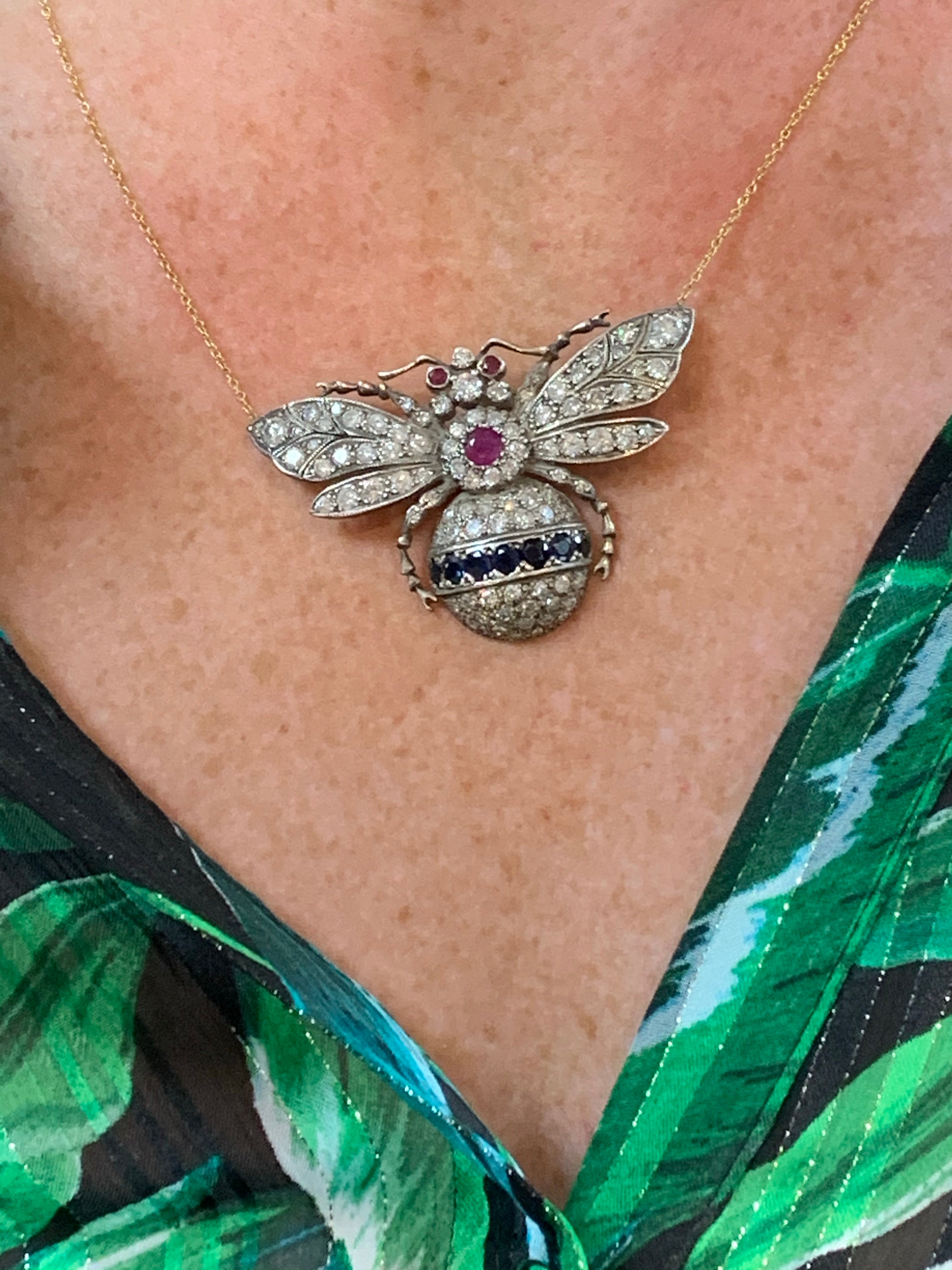 Diamond bumble hot sale bee pendant