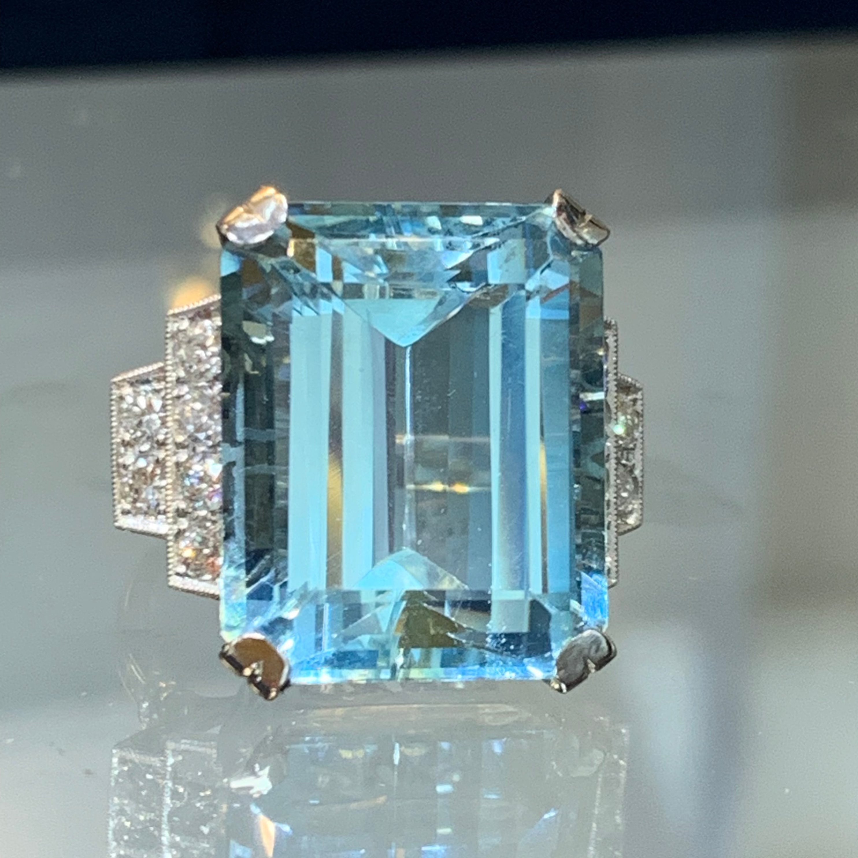 Vintage 17.68 carat aquamarine. Ring Lindas of Kinsale