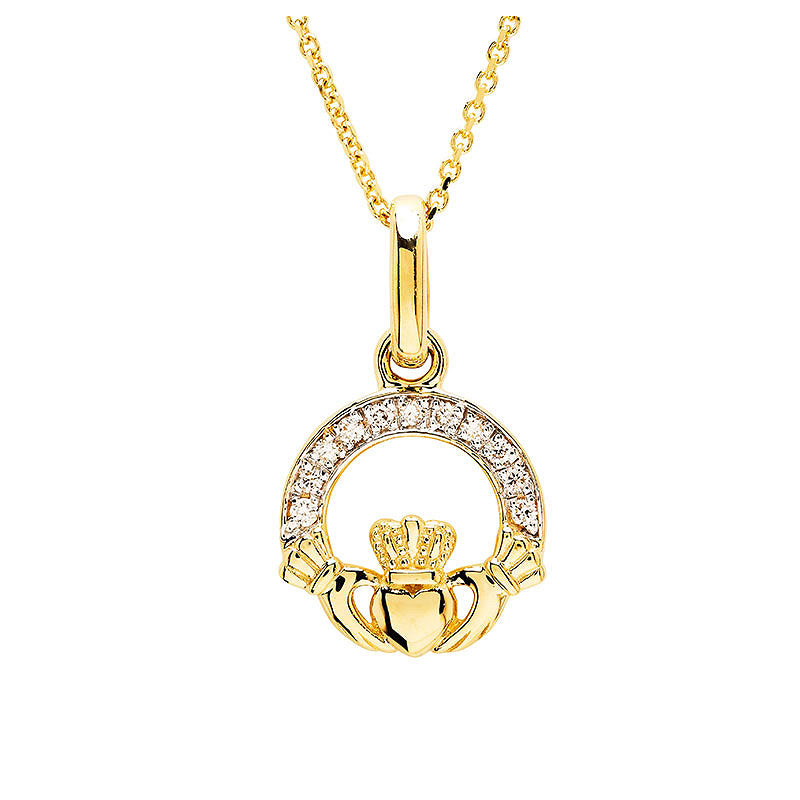 Diamond Claddagh Necklace