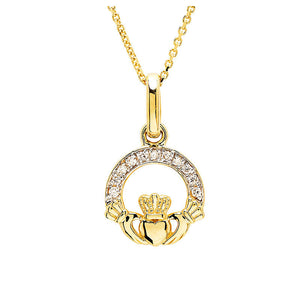 Diamond Claddagh Necklace