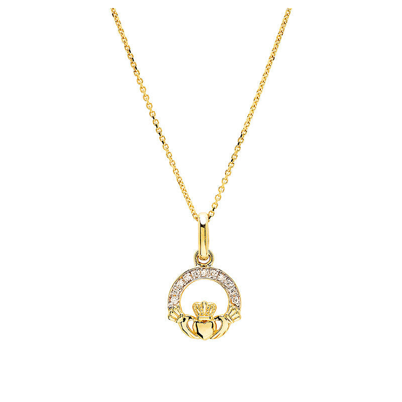 Diamond Claddagh Necklace