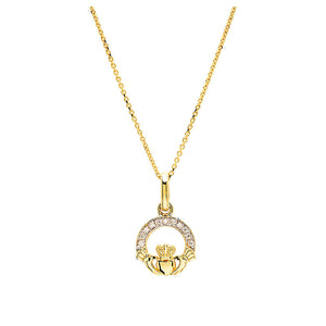 Diamond Claddagh Necklace