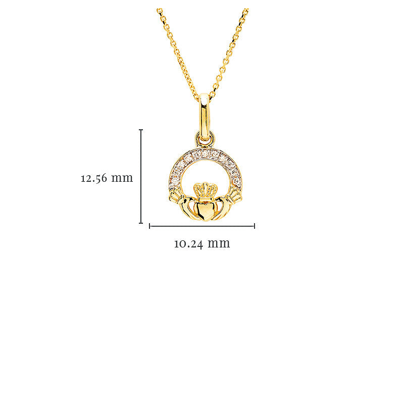 Diamond Claddagh Necklace
