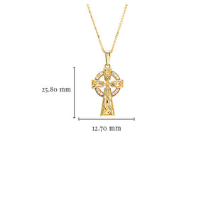 Gold and Diamond Celtic Cross Necklace