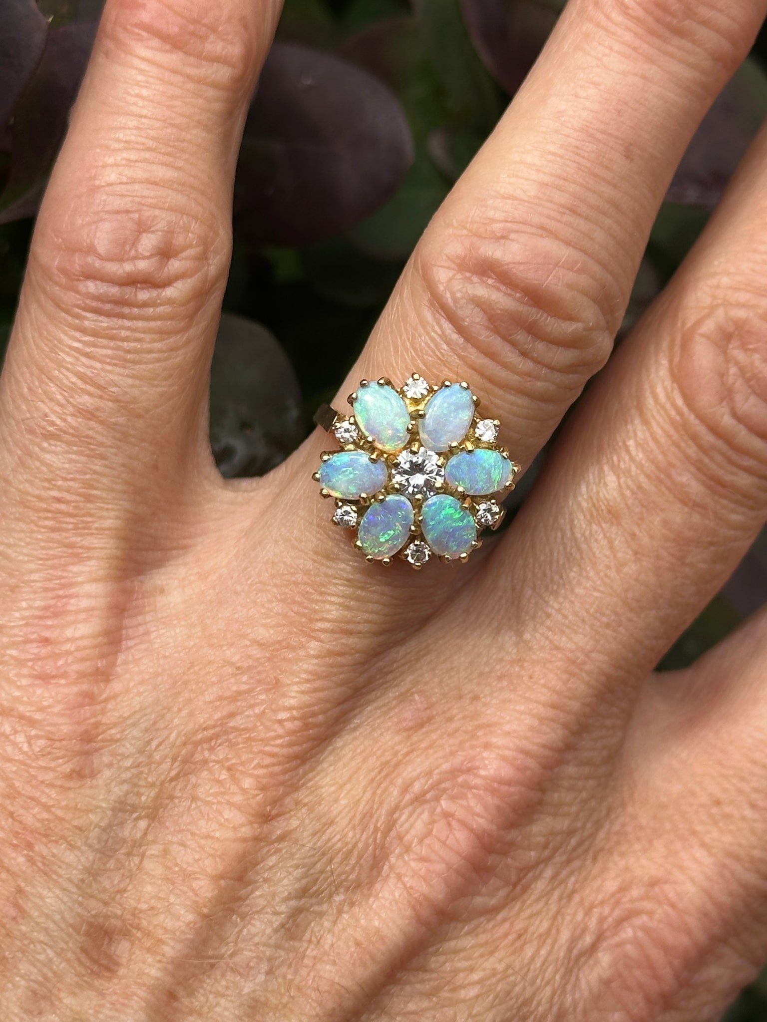 Opal Daisy Ring