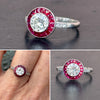 Ruby Rose Art Deco Target Ring