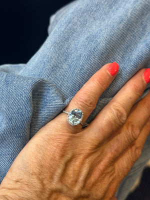 Oval Aquamarine Ring