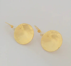 Gold Plated Circular Textured Earrings