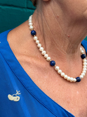 Pearl Strand with Lapis
