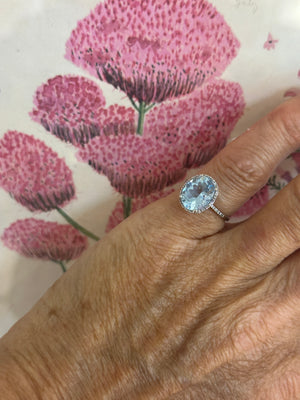 Oval Aquamarine Ring