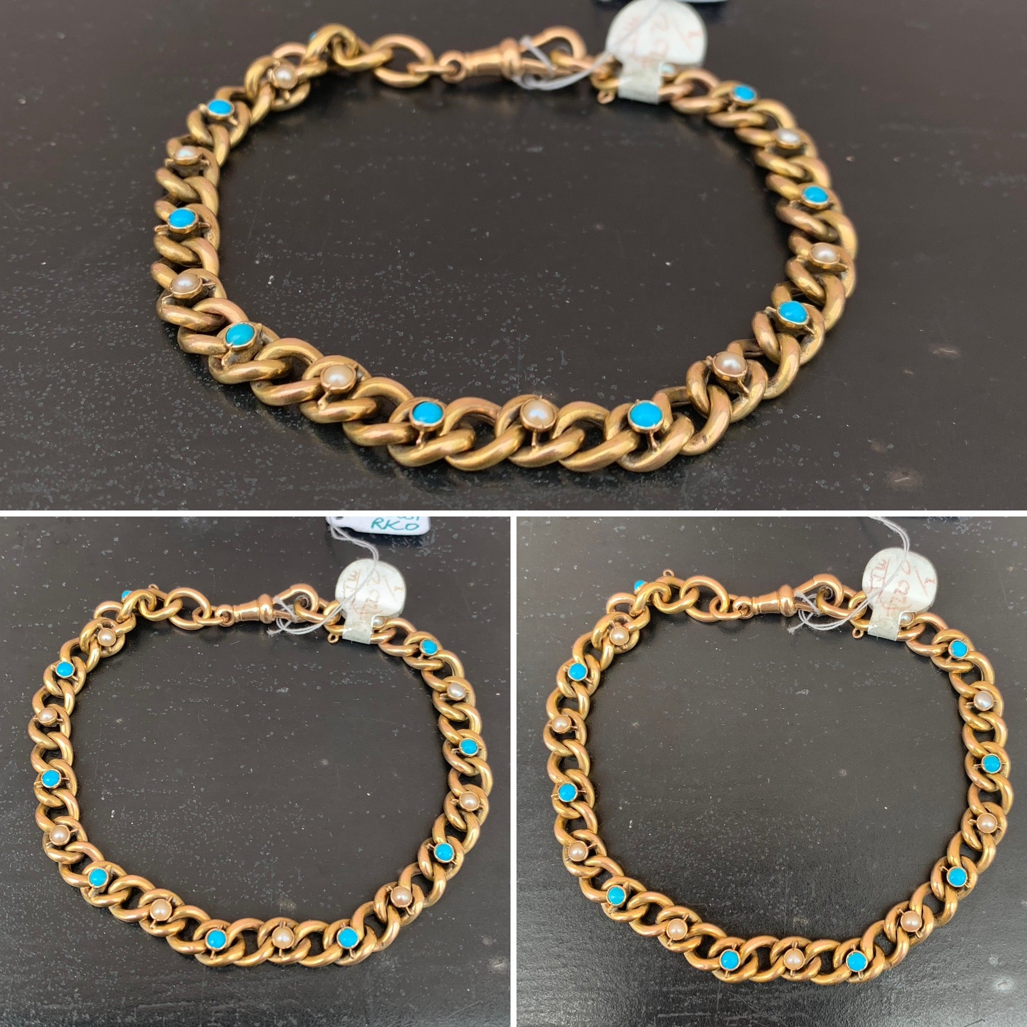 15ct Turquoise Pearl Bracelet