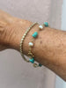 Turquoise & Pearl Gold Bracelet