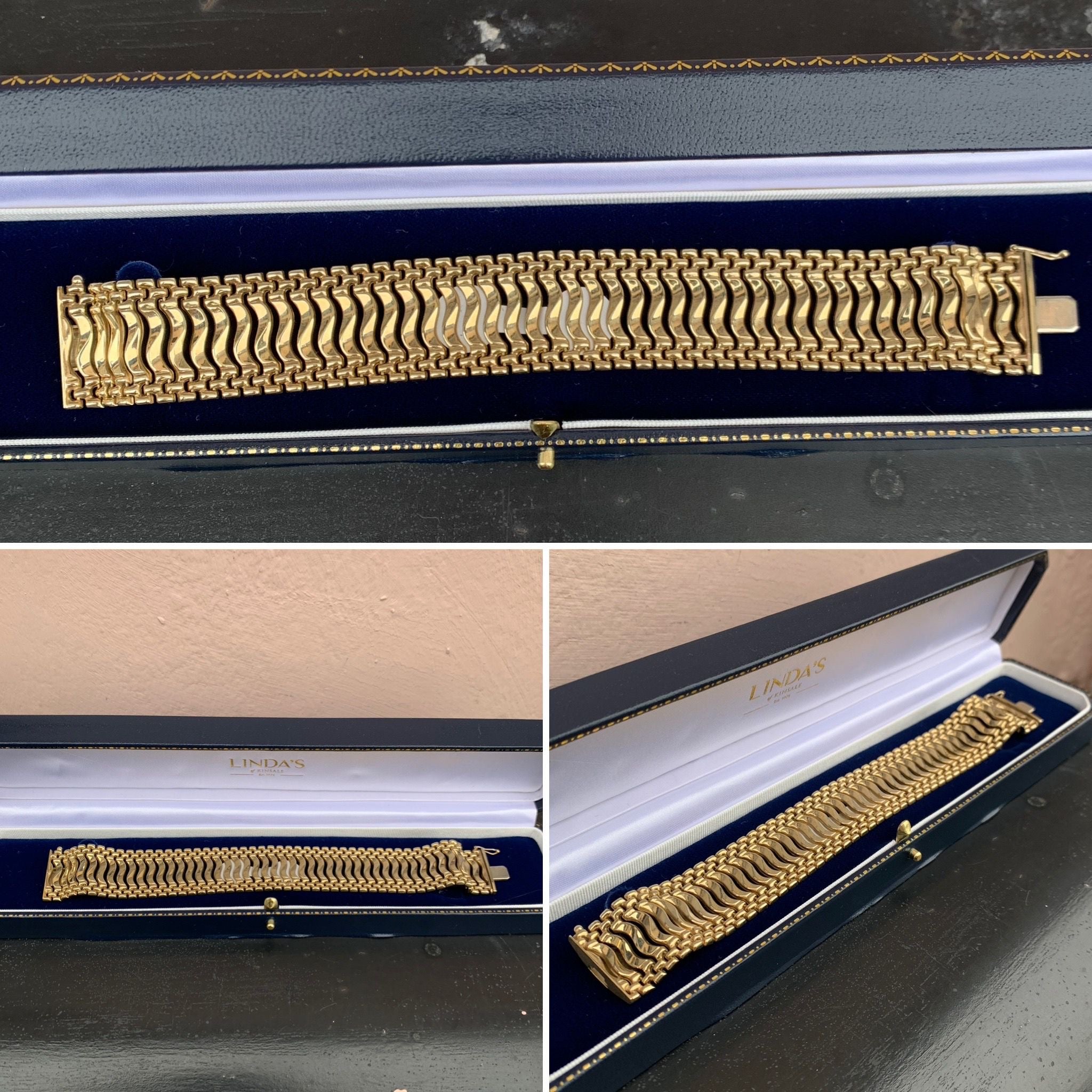 Vintage Wide Gold Bracelet