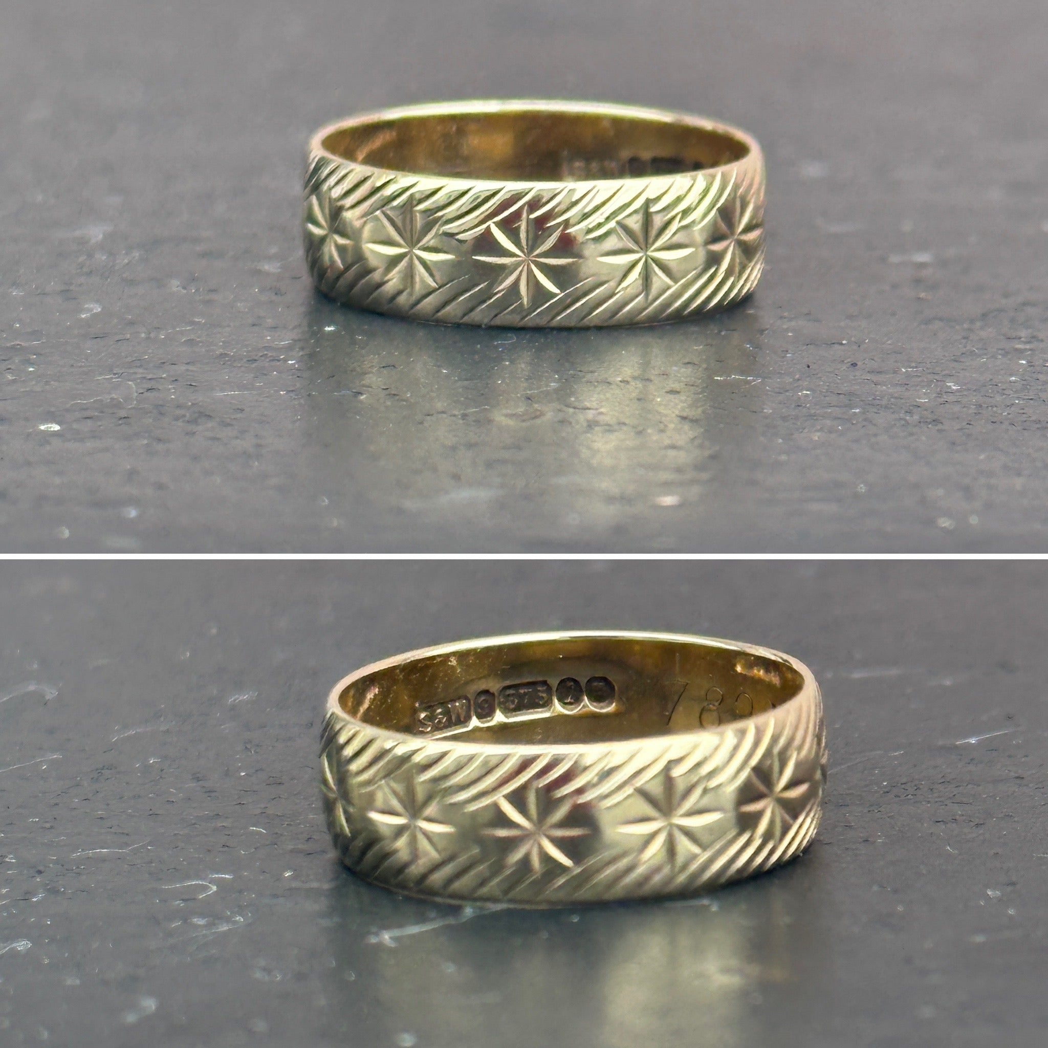 Vintage Carved Gold Band