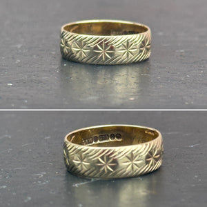 Vintage Carved Gold Band