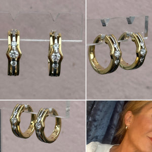 Gold Diamond Hoops