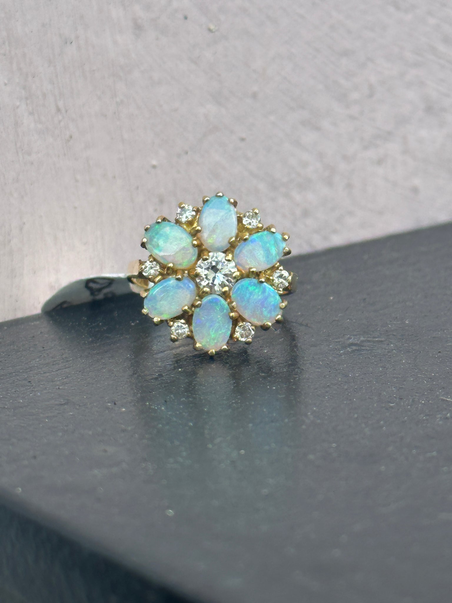 Opal Daisy Ring