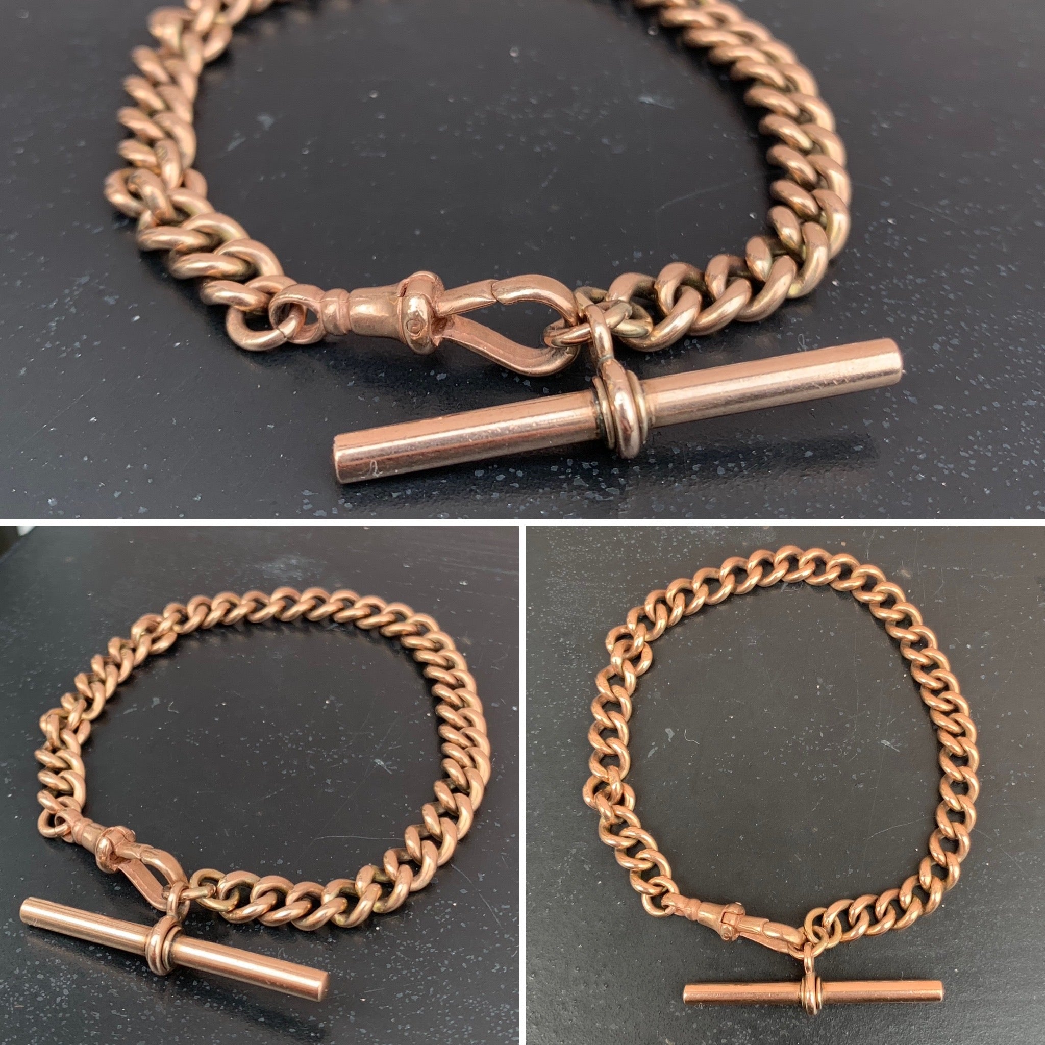 Victorian 9ct Rose Gold T-bar Bracelet