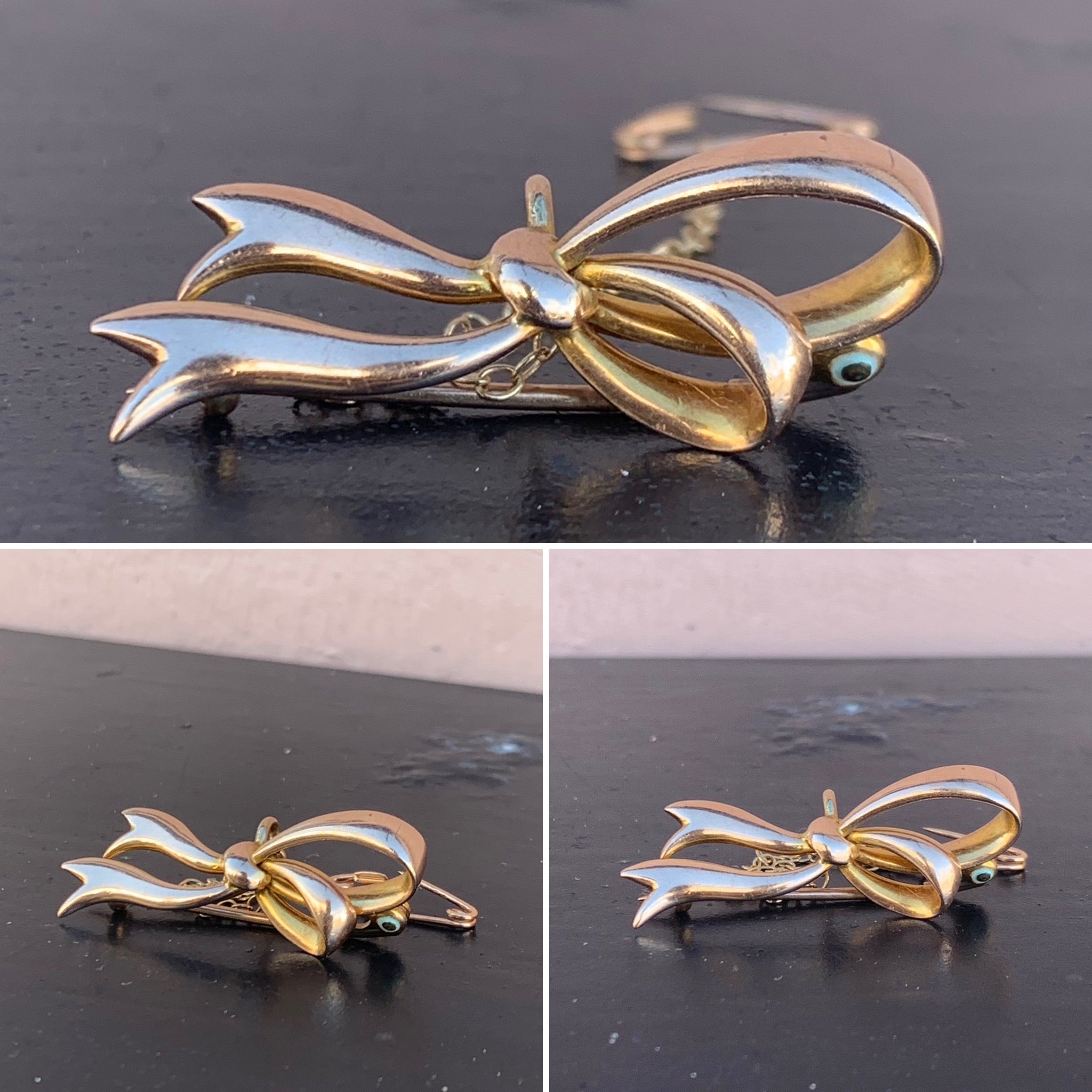 9ct yellow Gold Bow Brooch