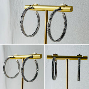 Black Diamond Hoop Earrings