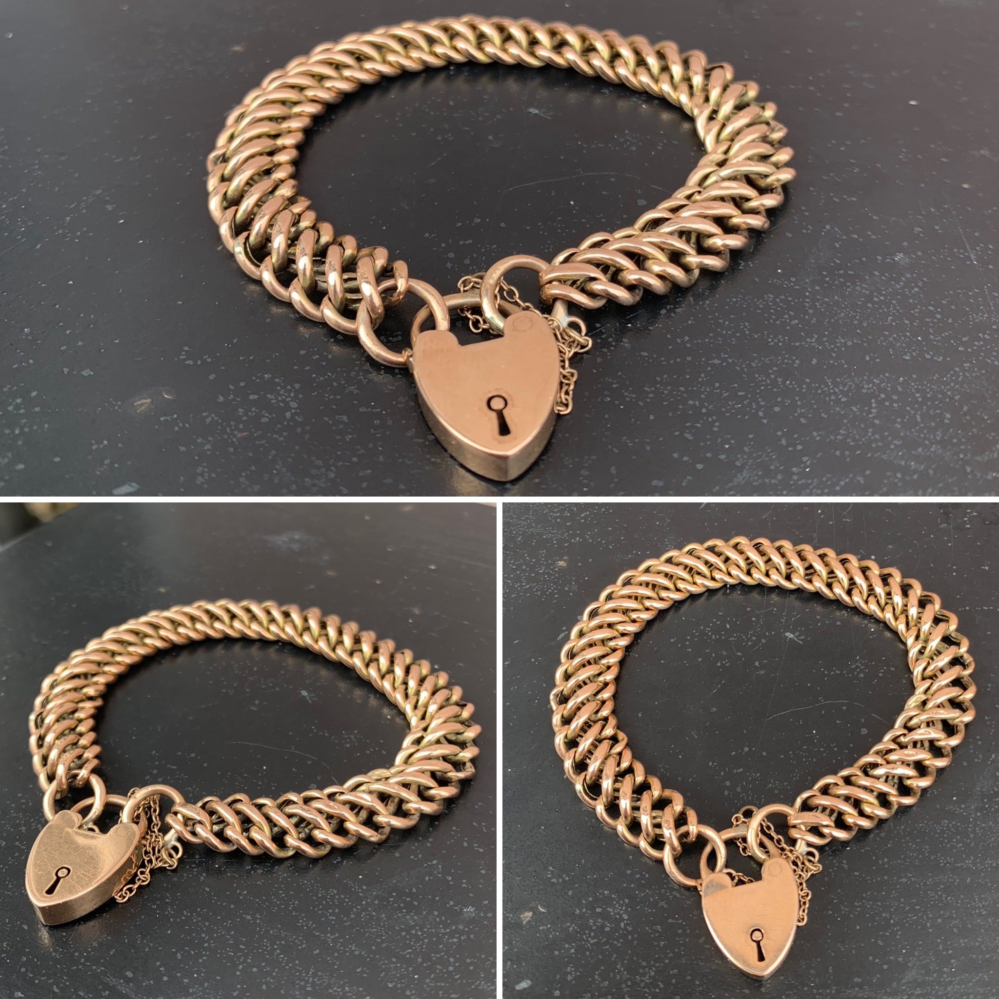 Victorian rose gold woven bracelet