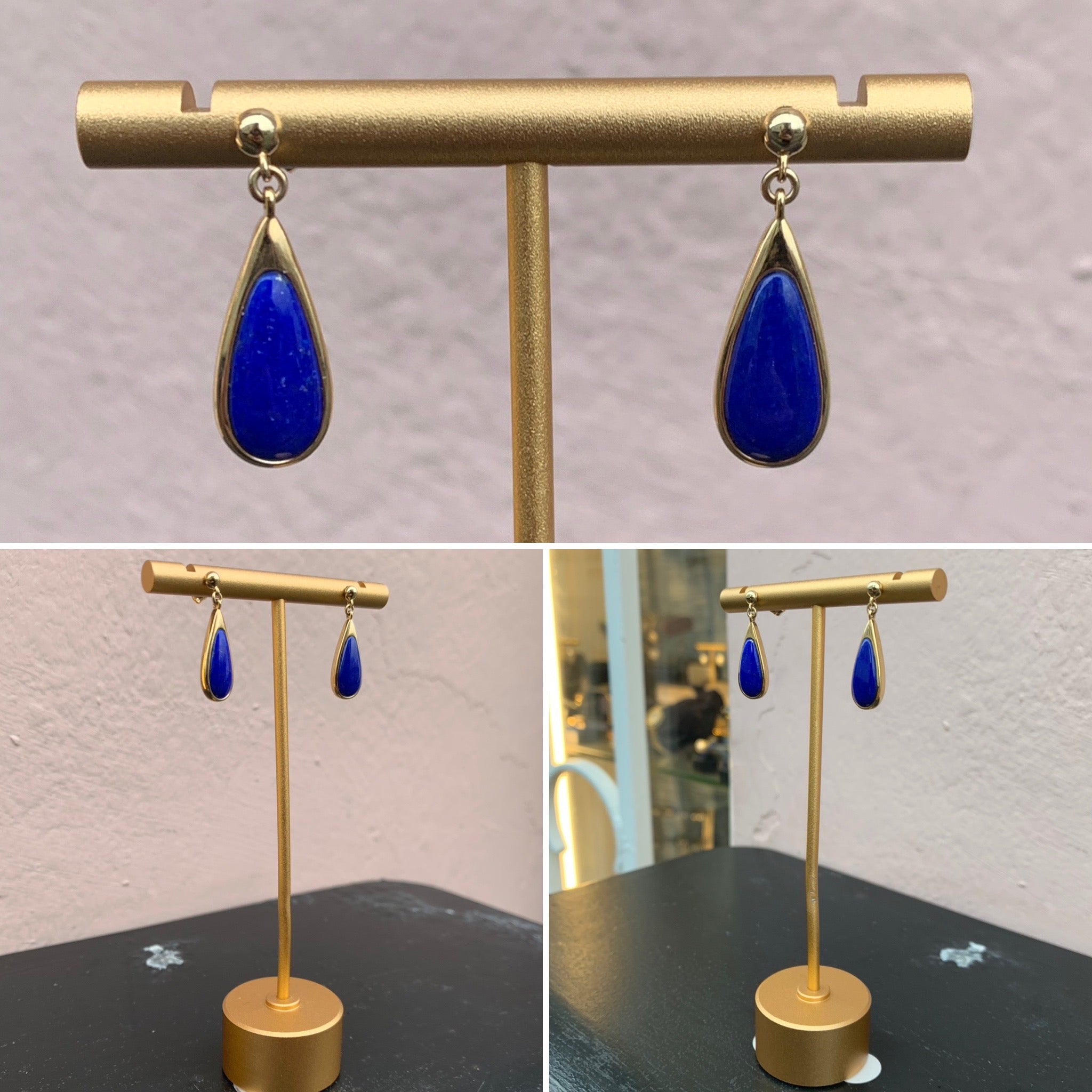 Gold and Lapis Drop earrings