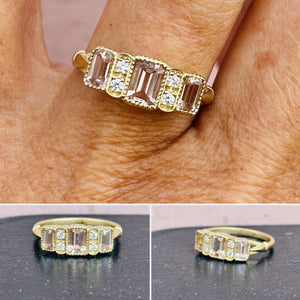 Morganite Gold Eternity Ring