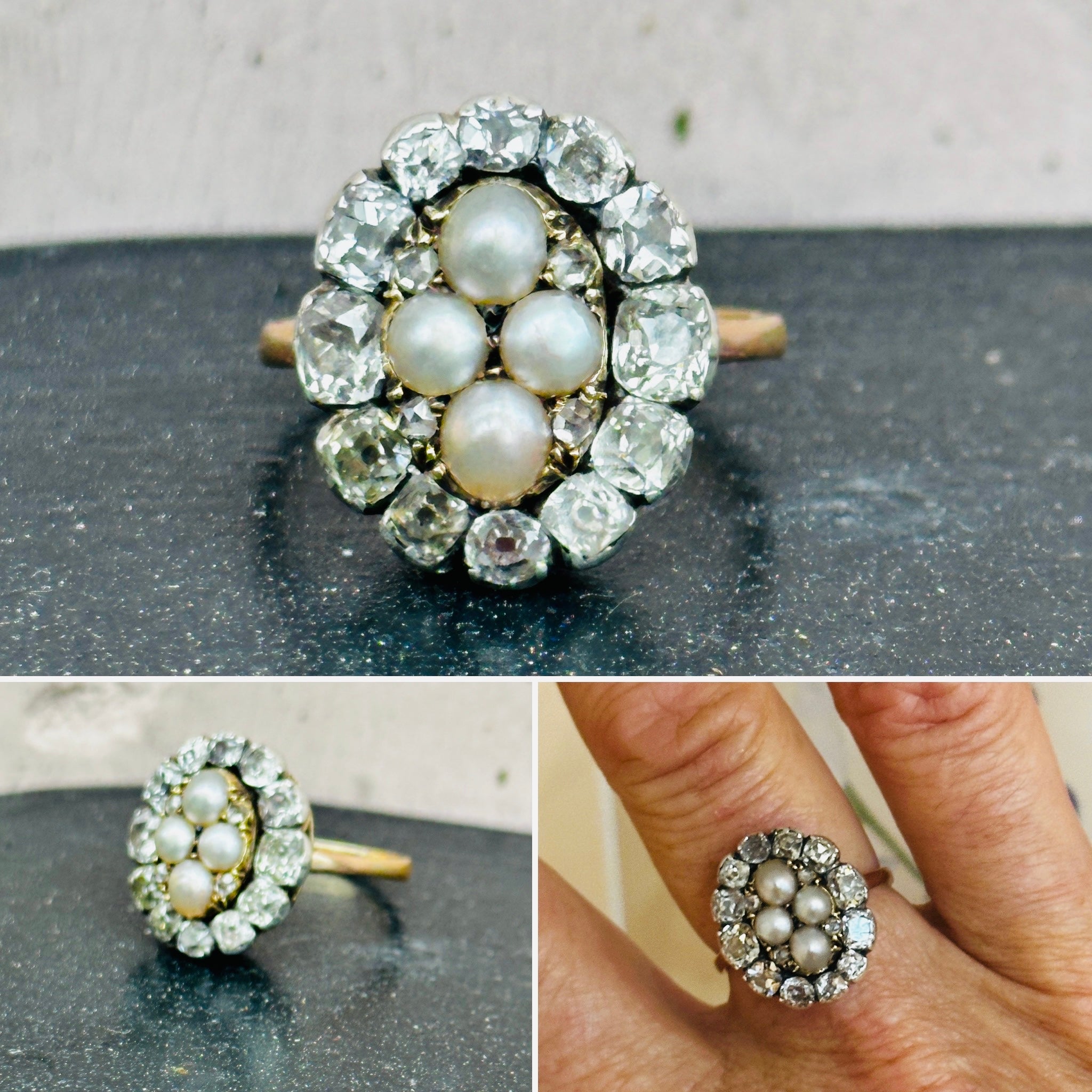 Antique Pearl Diamond Ring