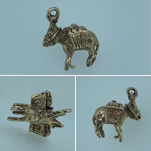 Vintage Gold Medium Sized Donkey Charm