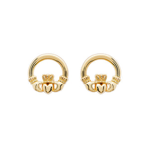 Gold Vermeil Claddagh Stud Earrings
