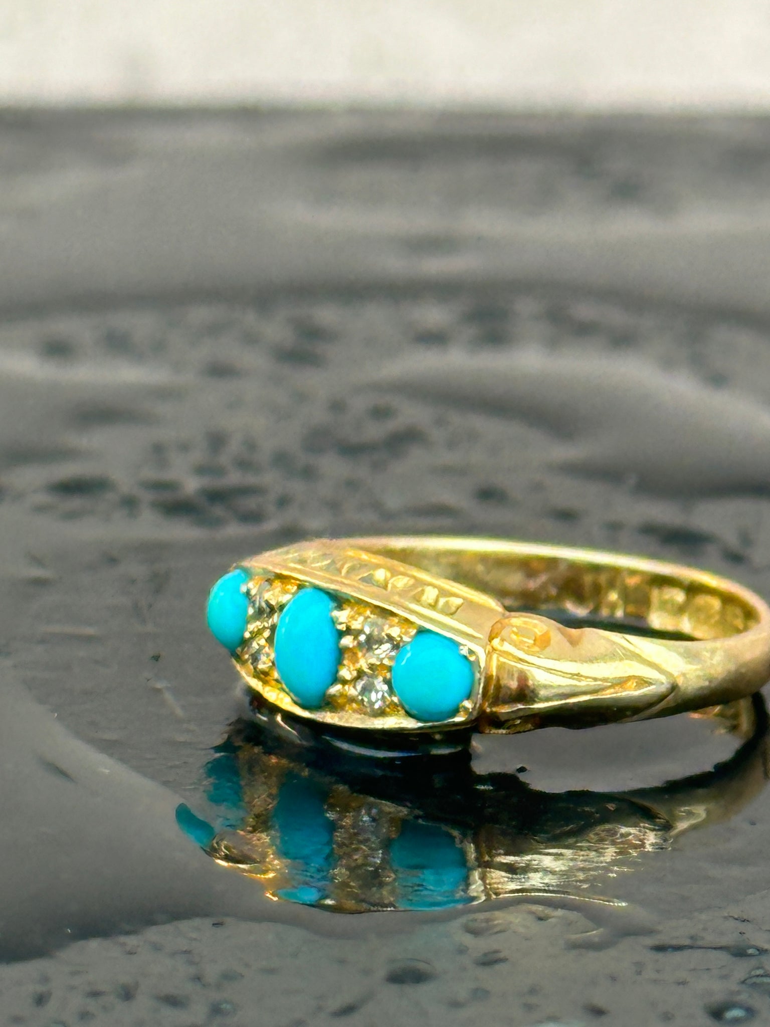 Vintage Turquoise 18k Ring