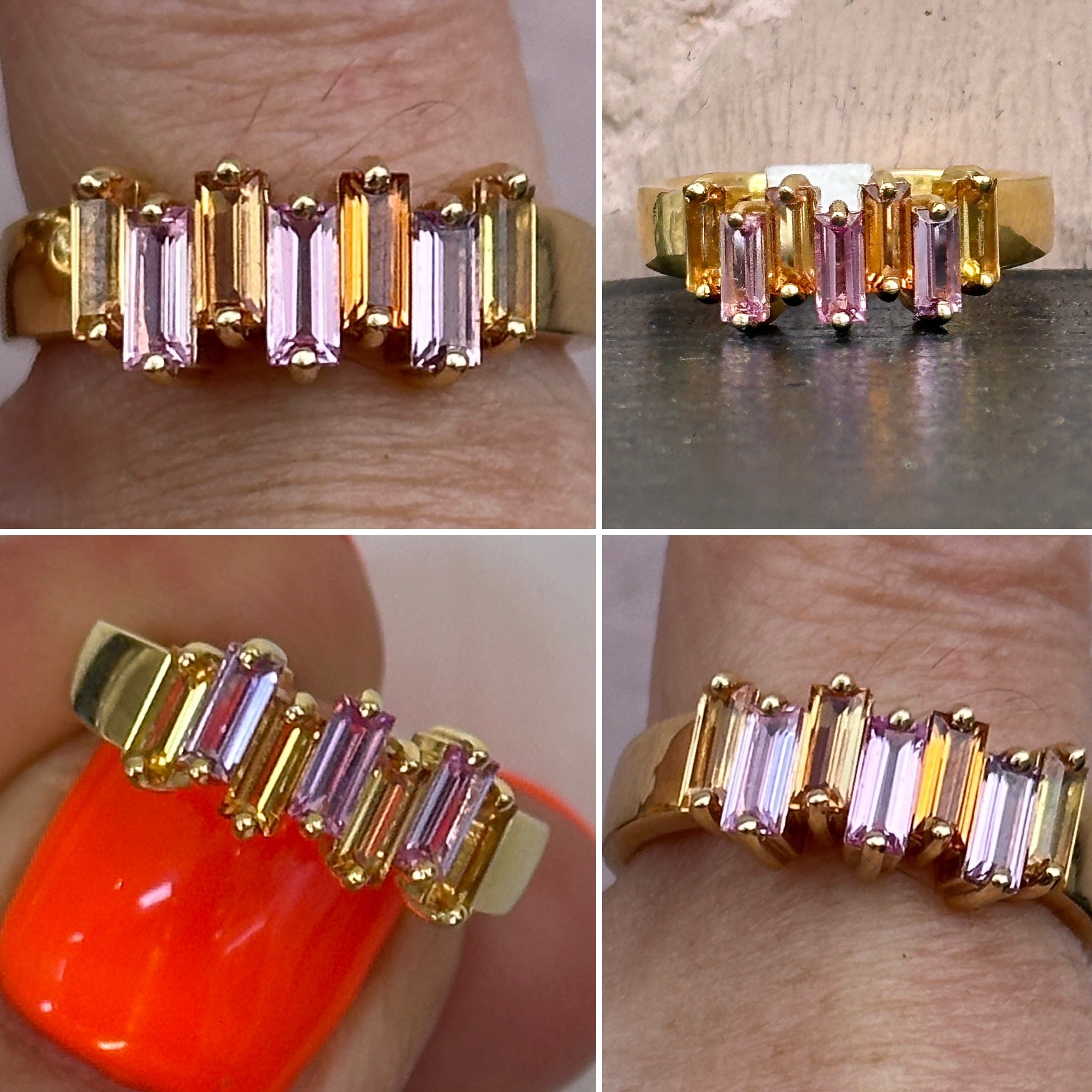 Fancy colour sapphire Eternity Ring