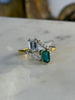 Emerald Toi et Moi Ring