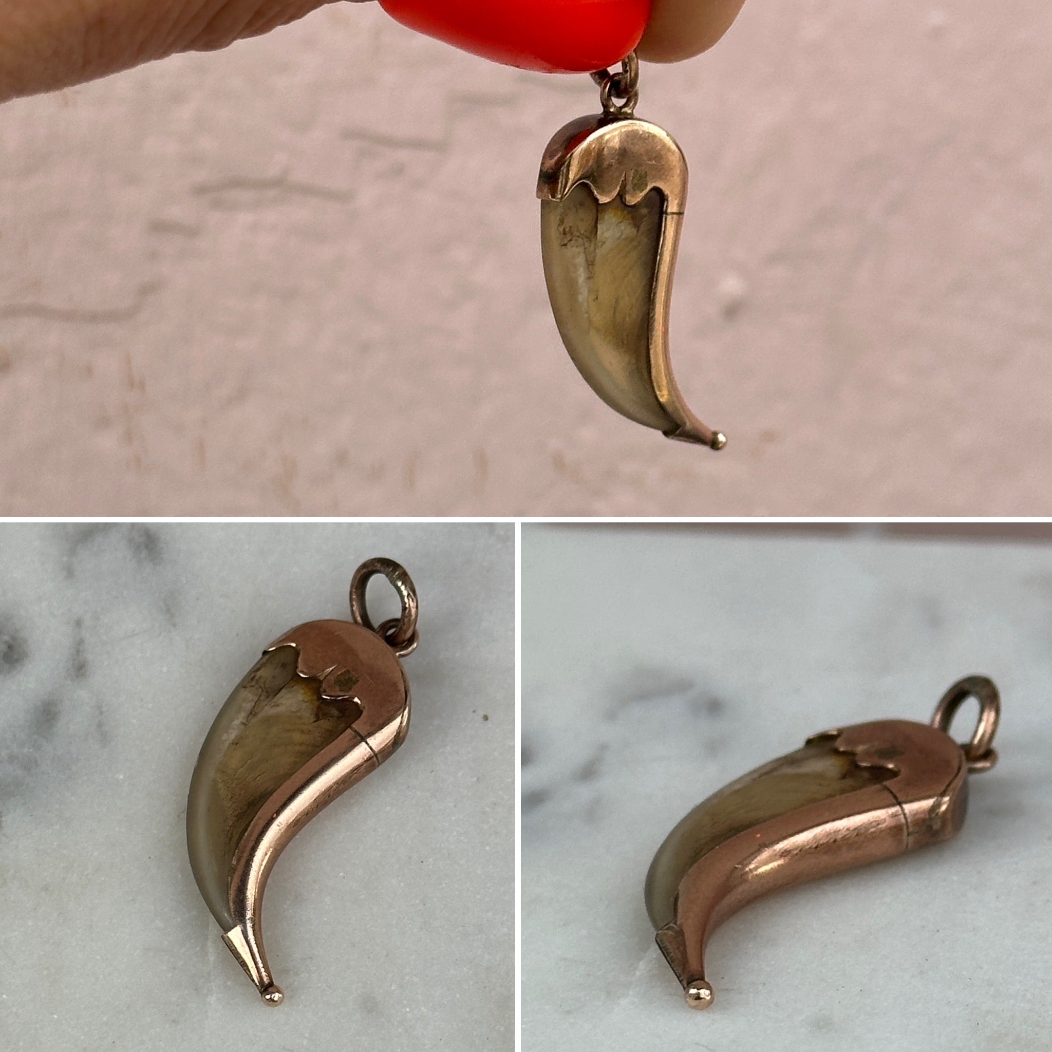 Vintage Gold Charm. Tribal.