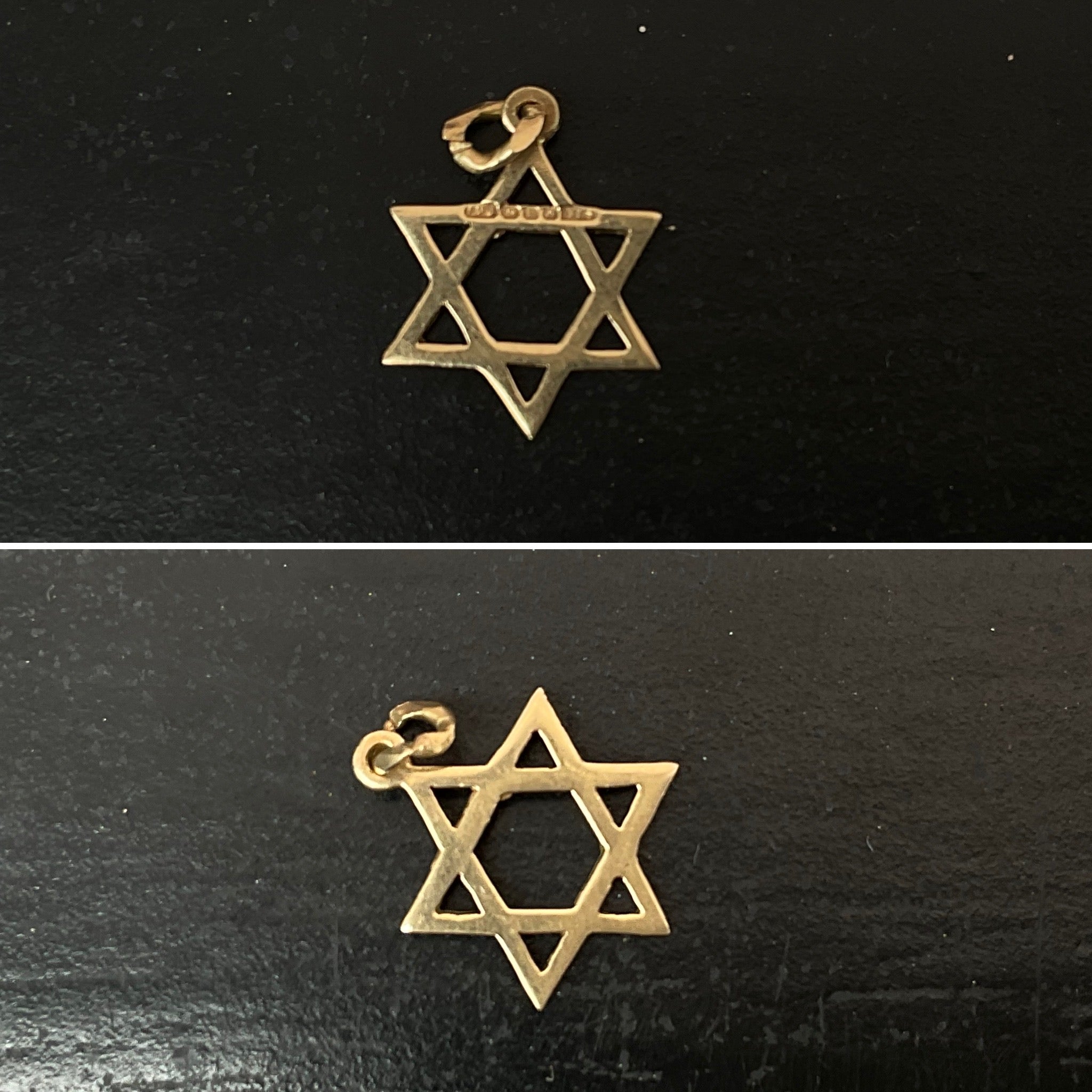 Vintage Gold Star Of David Charm