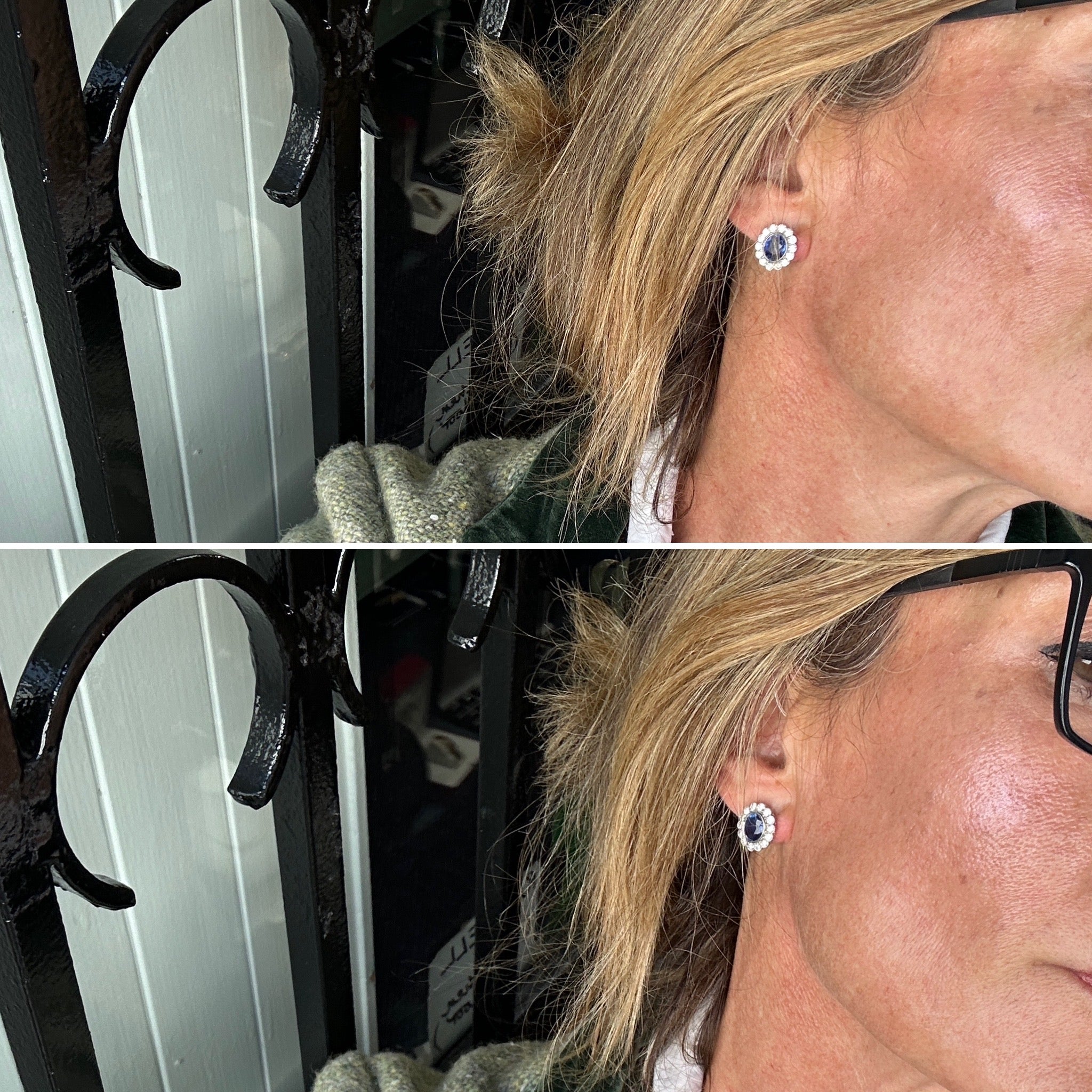 Sapphire Cluster Earrings