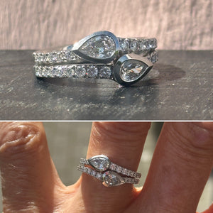 Two Stone Twist Ring