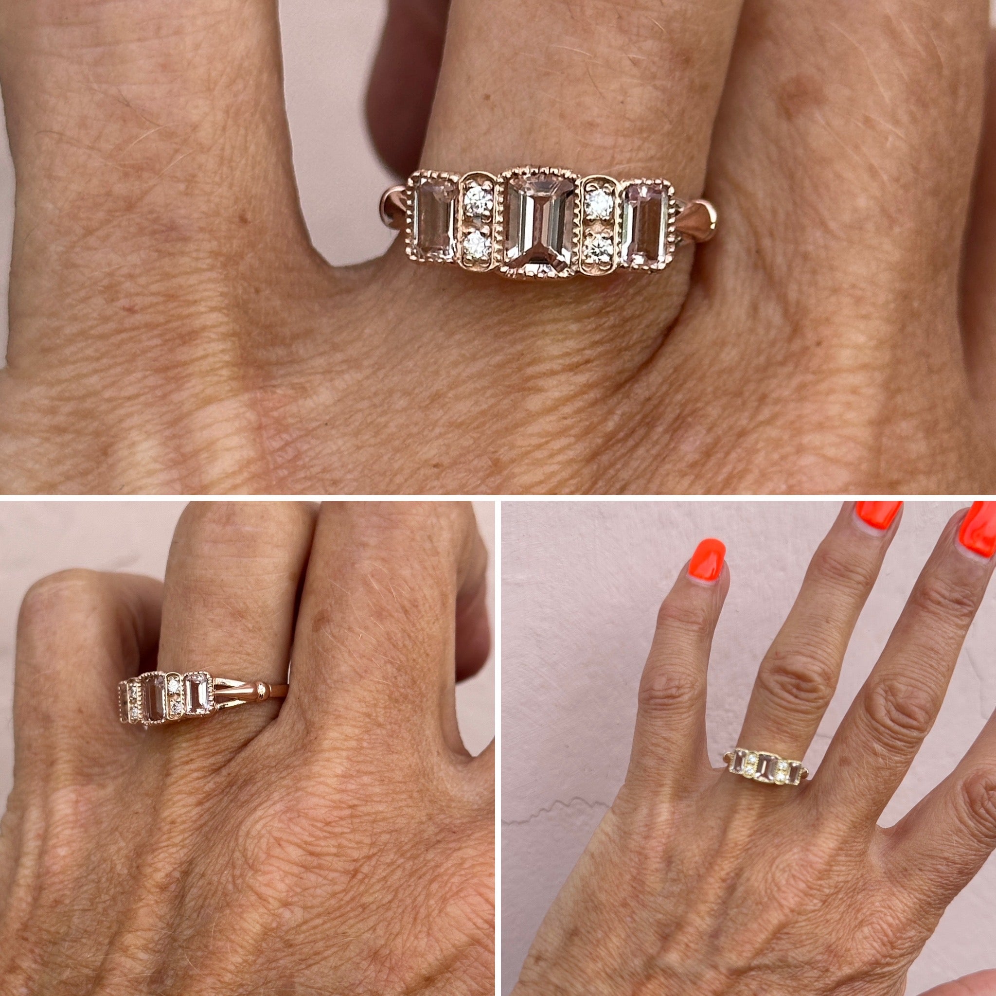 Morganite Rose Gold Eternity Ring